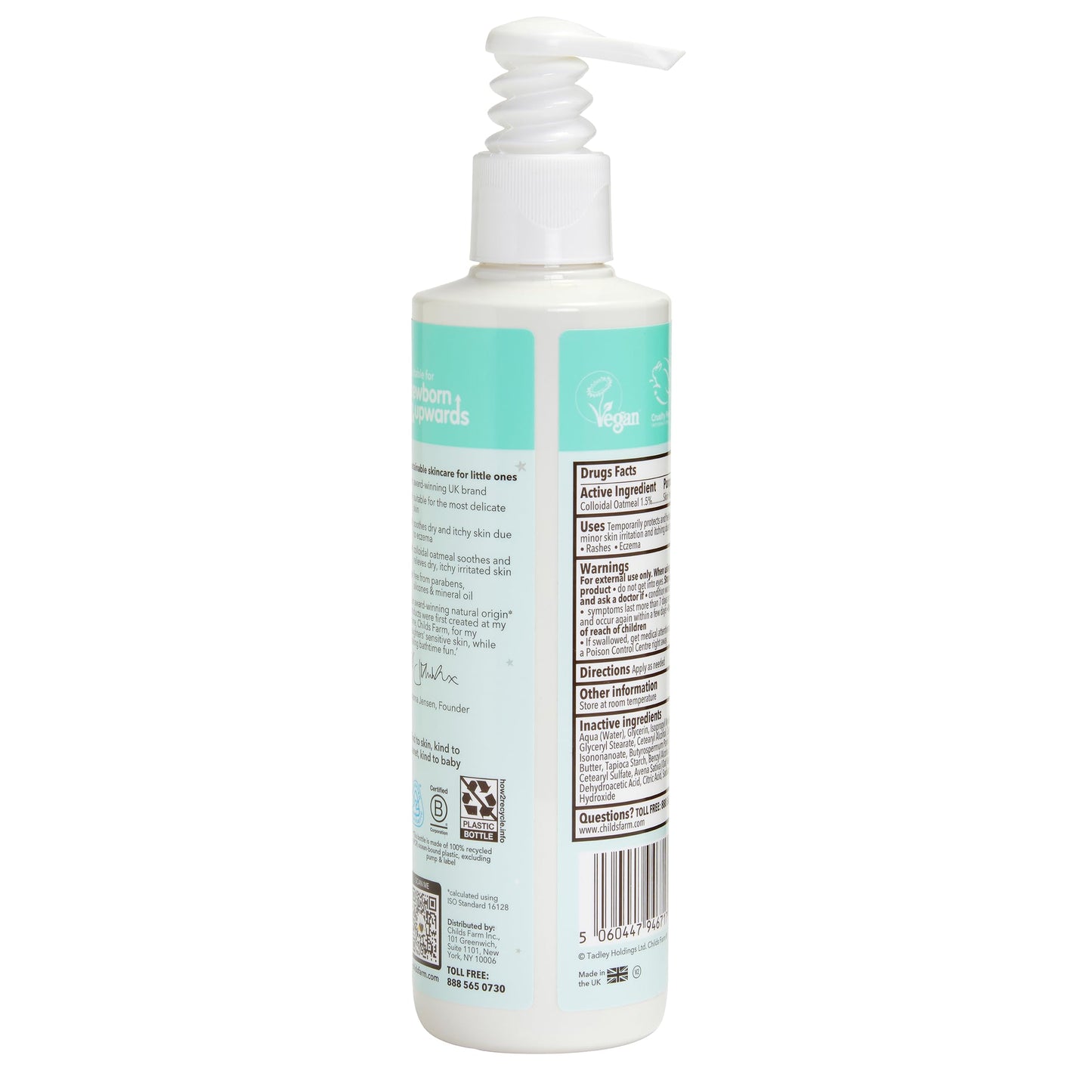 Childs Farm, Baby Lotion For Sensitive Skin And Eczema, Moisturizer For Dry Skin, 8.4 Oz, Lightly Fragranced, Vegan, Cruelty-Fre