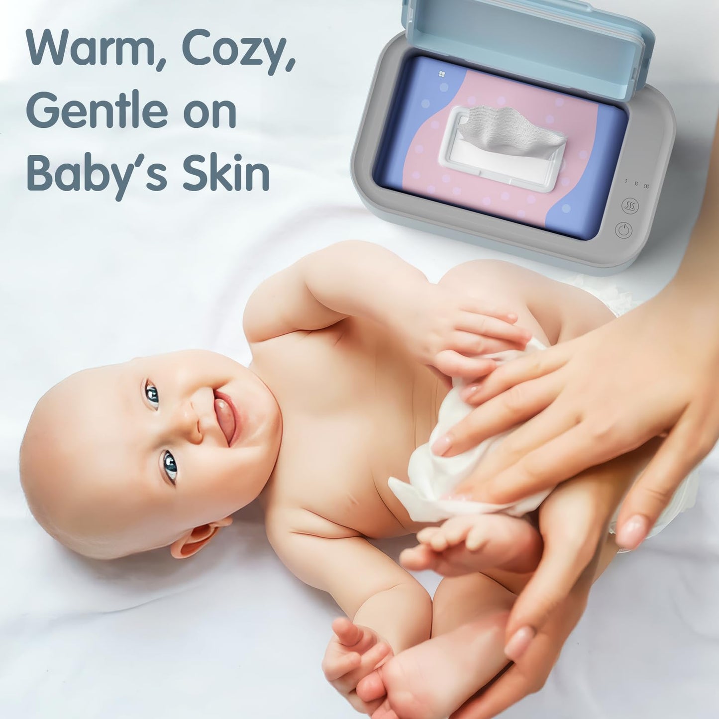 Awesmom Baby Wipe Warmer And Babies Wet Wipes Dispenser,Diaper Wipe Warmers With 3-Step Temperature Control And Large Capacity,B
