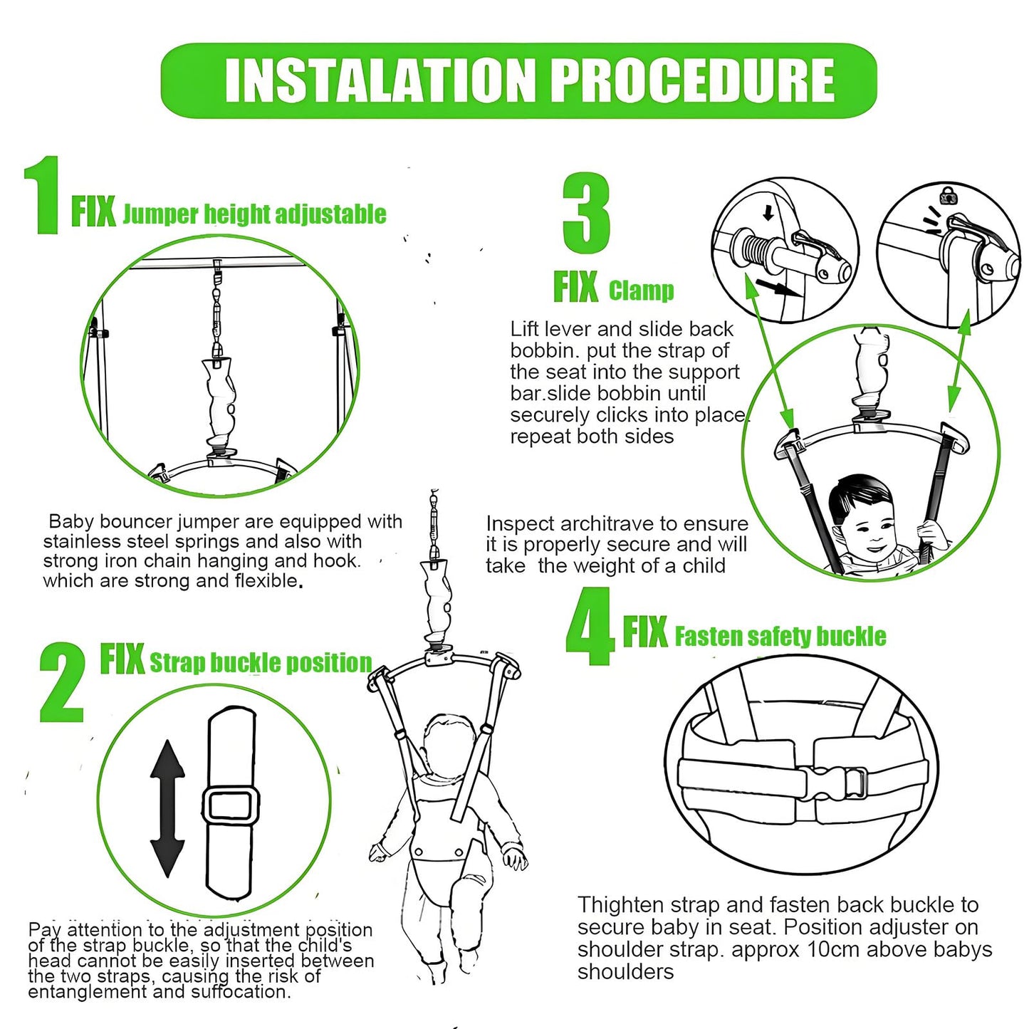 Baby Door Jumper And Bouncer With Stand For Active Babies That Love To Jump And Have Fun Toddler Infant
