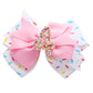 Birthday Hair Bow For Baby Girls 1 2 3 4 5 6 Years Sprinkle Decorations Confetti Ice Cream Party Pink Hair Accessories For Four
