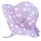 Jan & Jul Baby Girl Floppy Sun-Hat With Adjustable Strap (S: 0-6 Months, Purple Daisy)