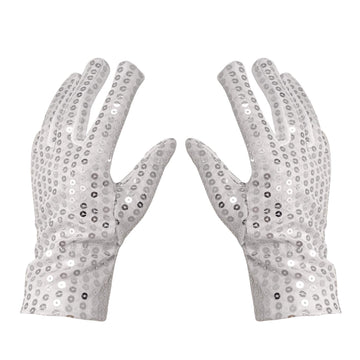 Honbay Silver Sparkling Sequin Gloves Costume Gloves Dance Performance Gloves - For Kids Under 8 Years Old
