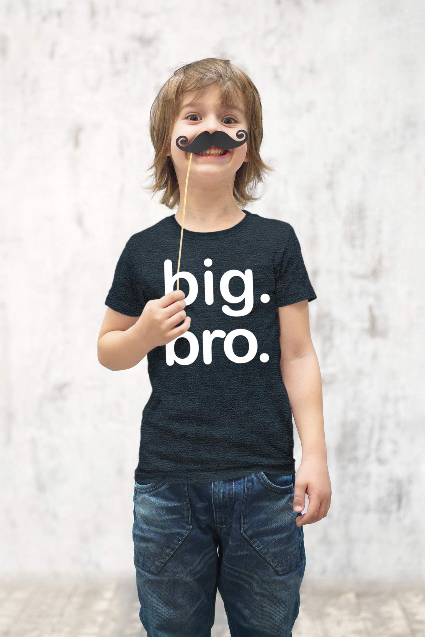 Big Bro Shirt Boy Big Brother Announcement Shirt For Baby Boys Toddler Promoted To (Charcoal Black, 4 Years)