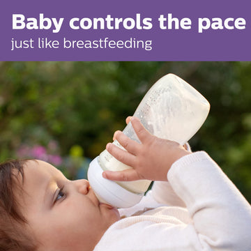 Philips Avent Natural Baby Bottle With Natural Response Nipple, Clear, 11Oz, 4Pk, Scy906/04