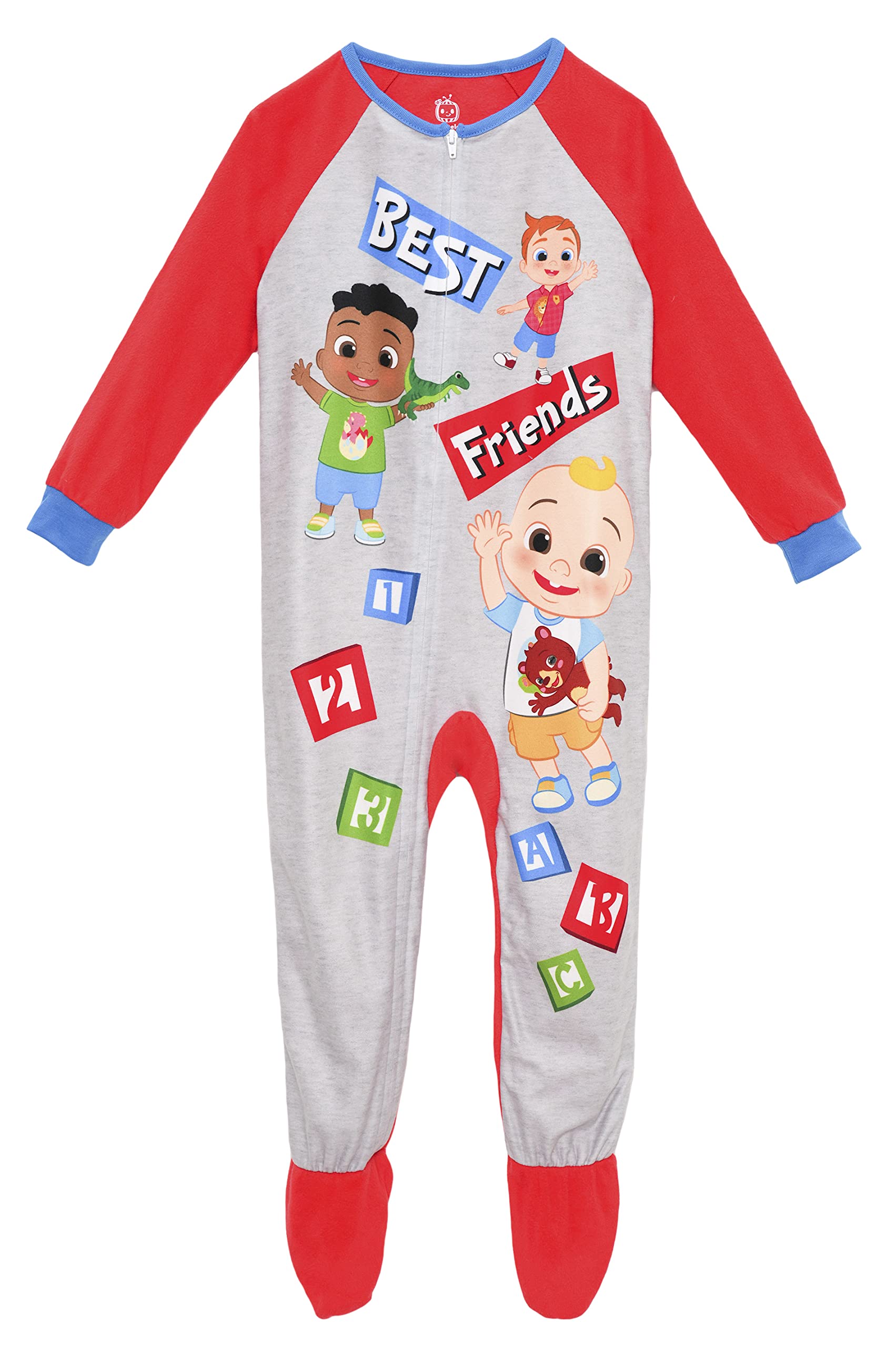 Cocomelon Toddler Infant Footed Blanket Sleeper Pajamas, Gray, Size 2T