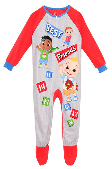 Cocomelon Toddler Infant Footed Blanket Sleeper Pajamas, Gray, Size 2T
