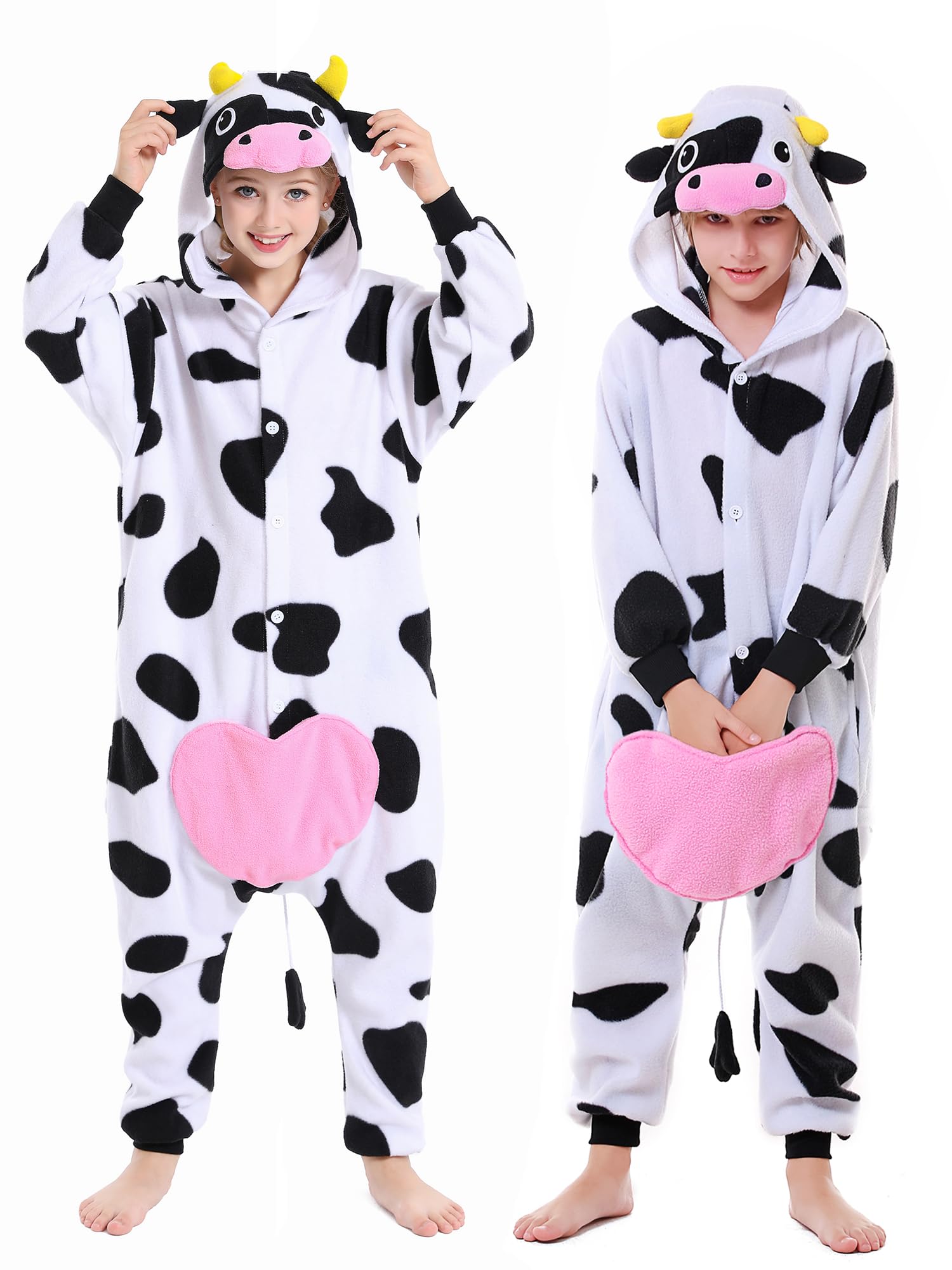 CANASOUR Cow Onesie Kids Halloween Cosplay Costume Girls One Piece Pjs Anime Unisex Hoodie Pajamas For 5T Boys Party Pyjamas (He