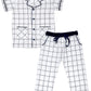 SHOPmOZO Unisex Pure Cotton Checkered Short Sleeve Night Suit for Boys and Girls Full Pyjama and Top Sleep Suit Combo Set (SM00