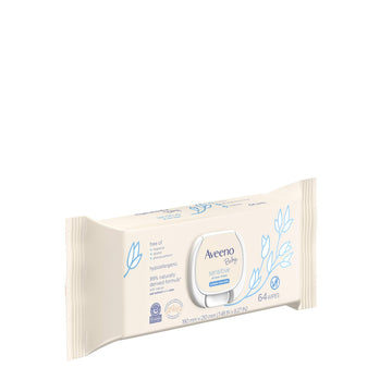 Aveeno Baby Sensitive All Over Wipes, Paraben- & Fragrance-Free, 64 Ea