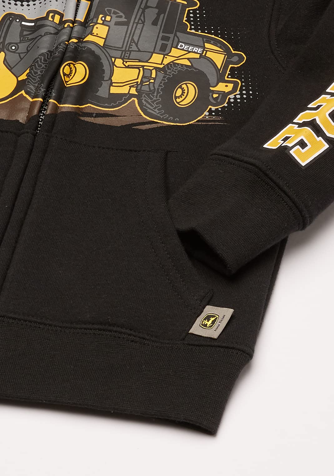 John Deere Baby Boys Fleece Zip Hoody Hooded Sweatshirt, Black, 2-3T Us
