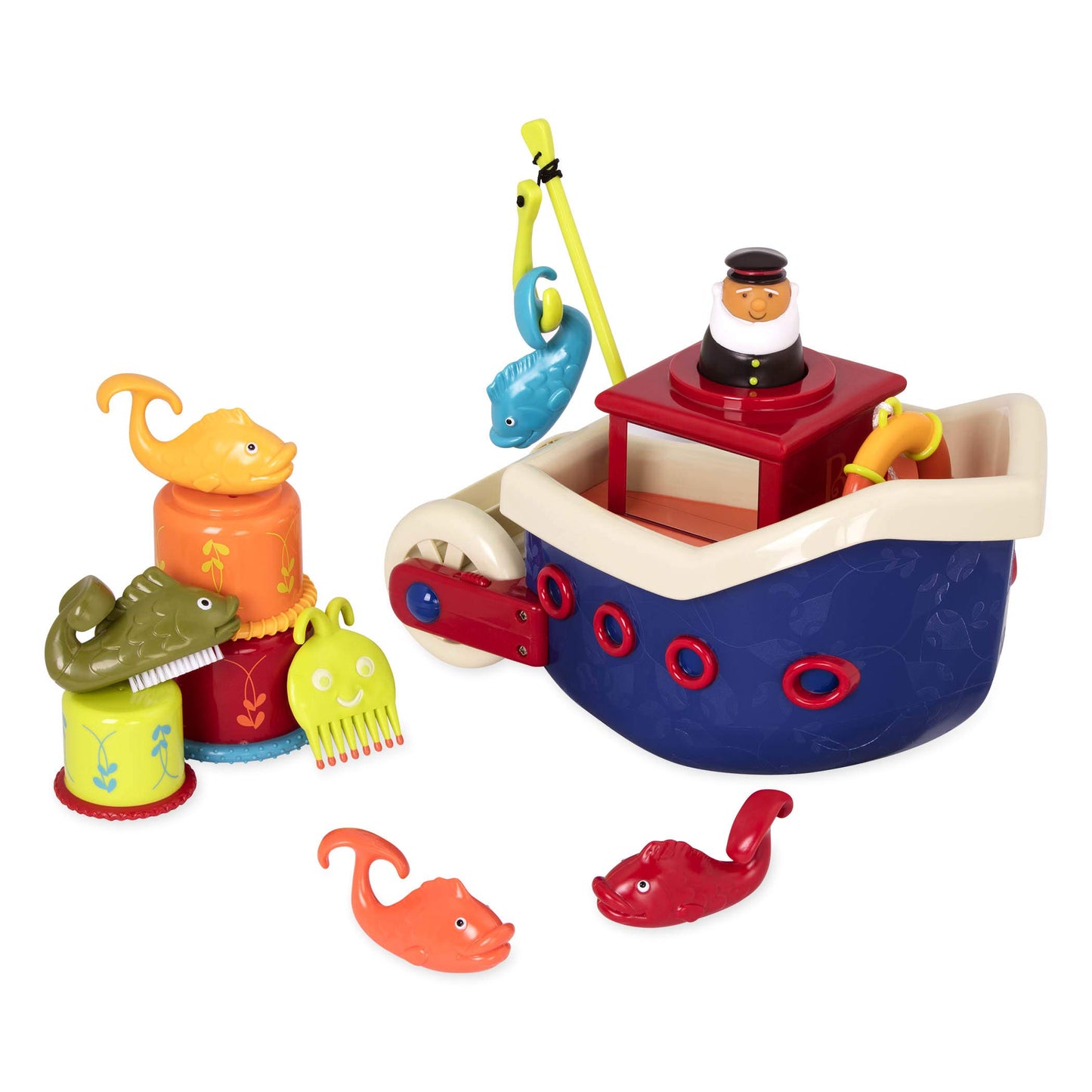 B. toys- Water Play Bath Toy Set - Baby Bath Toys - Boat & Accessories - Tub Toys For Toddlers, Kids -Fish & Splish- 1 Year +