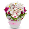 Nikki'S Gift Baskets Baby Clothing Flower Bouquet, New Baby Girl Gift Basket With Baby Clothing Arranged Like Celebration Flower