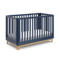 Storkcraft Santos 3-in-1 Convertible Crib (Midnight Blue with Natural) - GREENGUARD Gold Certified, Fits Standard Crib Mattress,