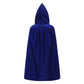 Knelor Kids Hooded Velvet Cloak Robe Halloween Cosutme Cape Fancy Cosplay Costumes 3 To 16 Years (S/Age 3-4, Blue)