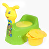 Nabhya Plastic Rabbit Baby Potty Training Seat- Chair For Kids- Infant Potty Toilet Chair With Removable Tray & Closing Lid (Gre