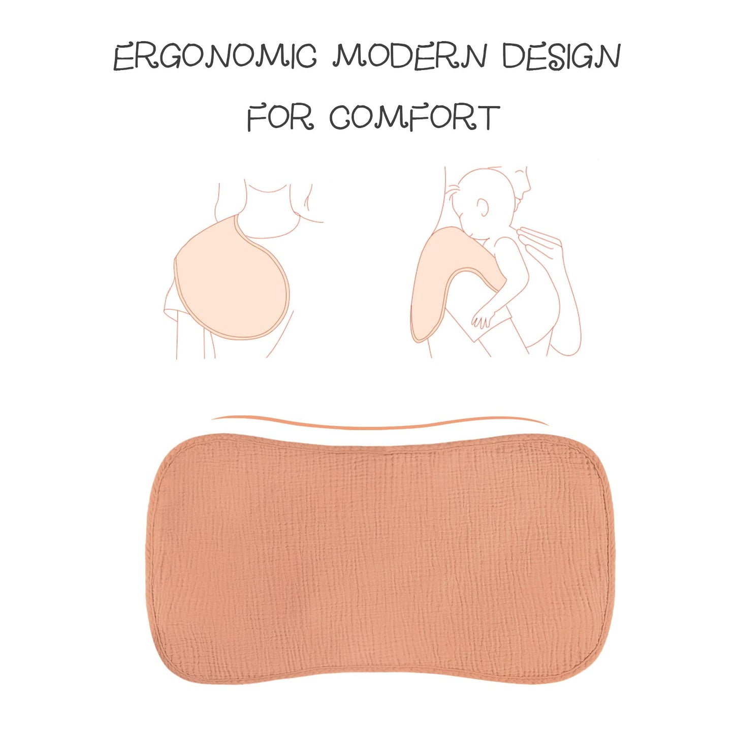 Konssy Muslin Baby Burp Cloths Sets For Unisex- 6 Pack Large 100% Cotton Burping Clothes For Newborn