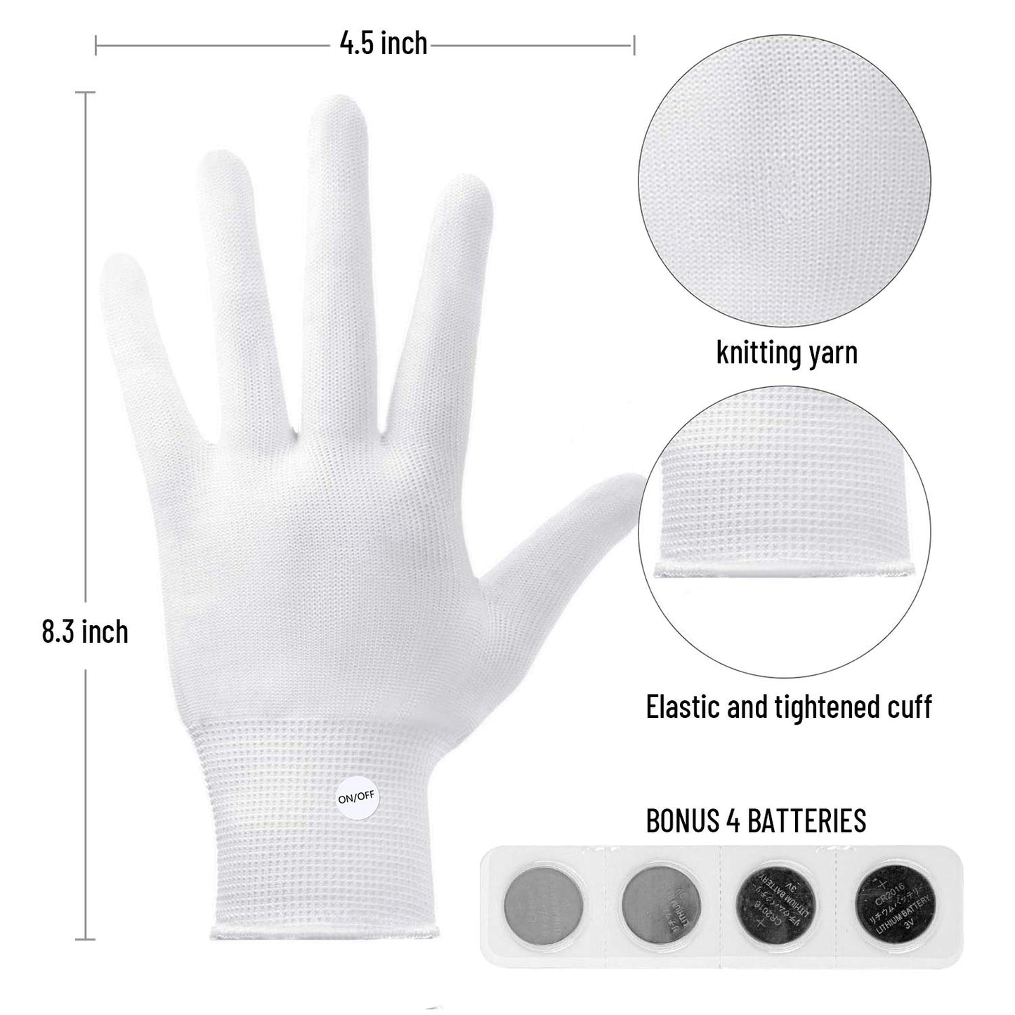 Uweidoit Led Gloves, Flash Finger Lights Gloves, 3 Colors 10 Modes Colorful Light Up Gloves Glowing Christmas Costume Clubbing P