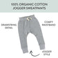 Honestbaby 2 Multipack Honest Pants Joggers Pull On 100% Organic Cotton For Infant Baby And Toddler, Boys, Girls, Unisex, Gray H