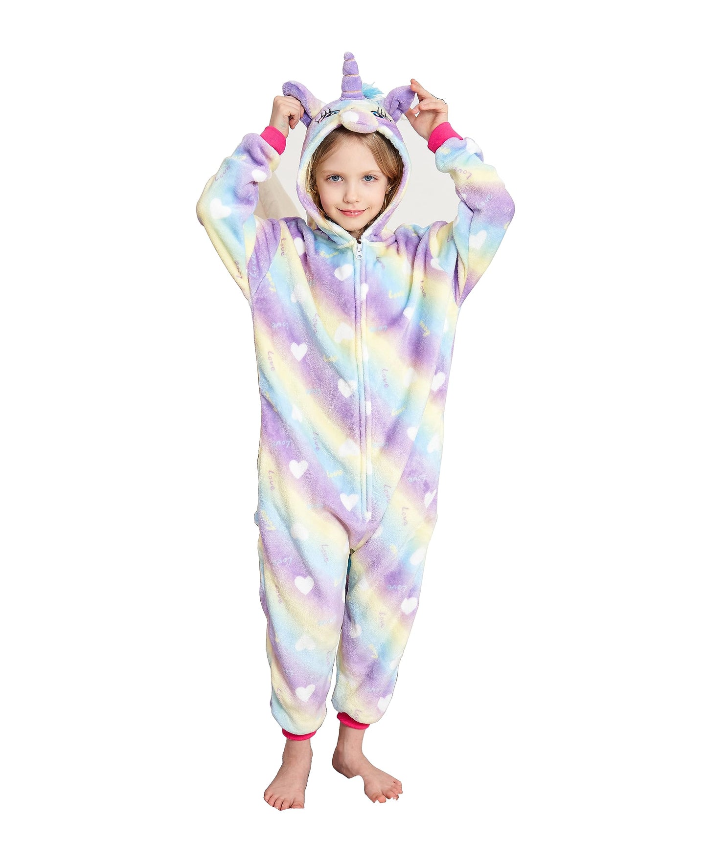 Kids Unicorn Onesie Girls Animal Costume Cosplay Pajamas 4 Years