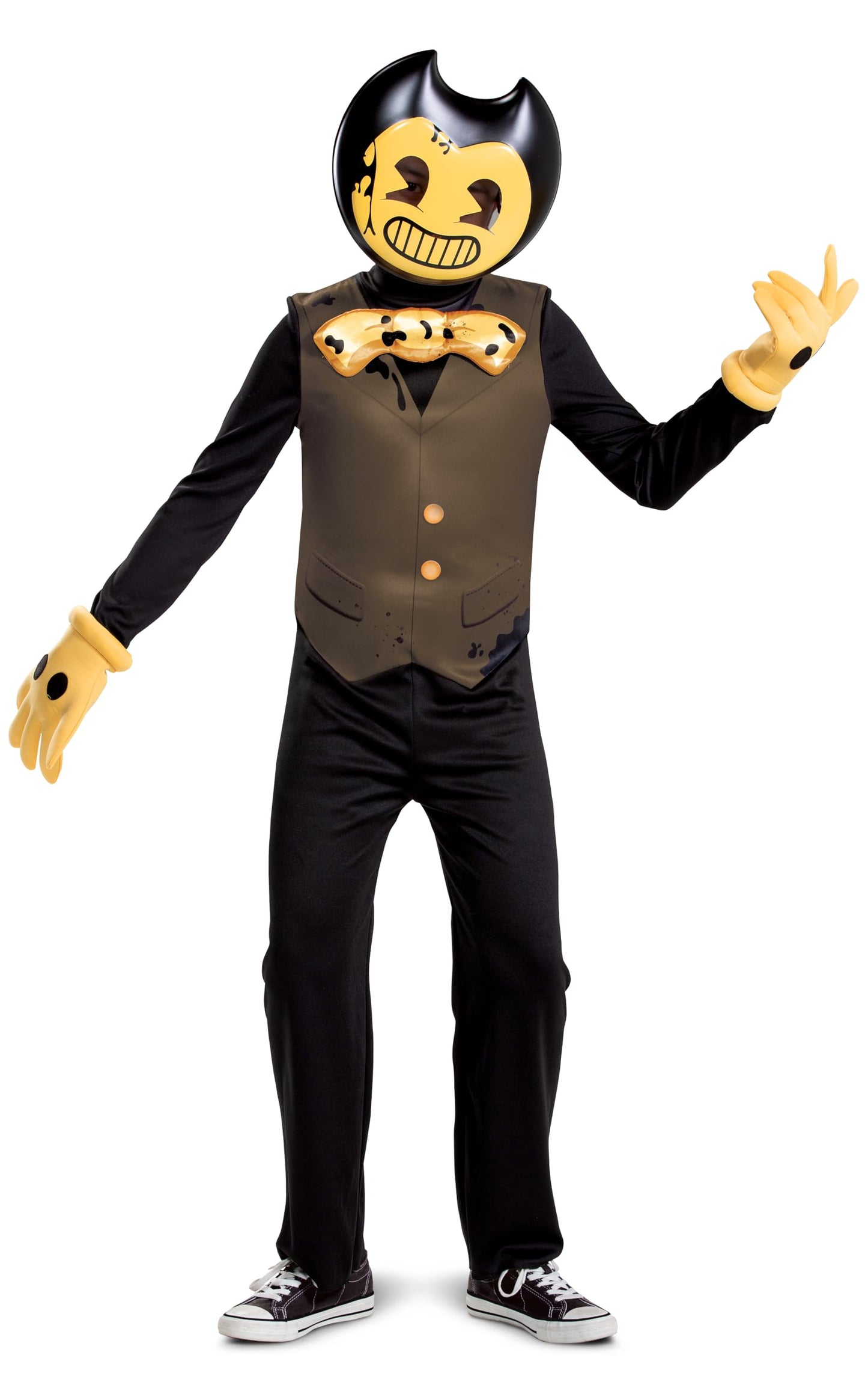 Bendy Costume For Kids, Bendy And The Dark Revival, Classic Size Extra Large (14-16) Multicolored