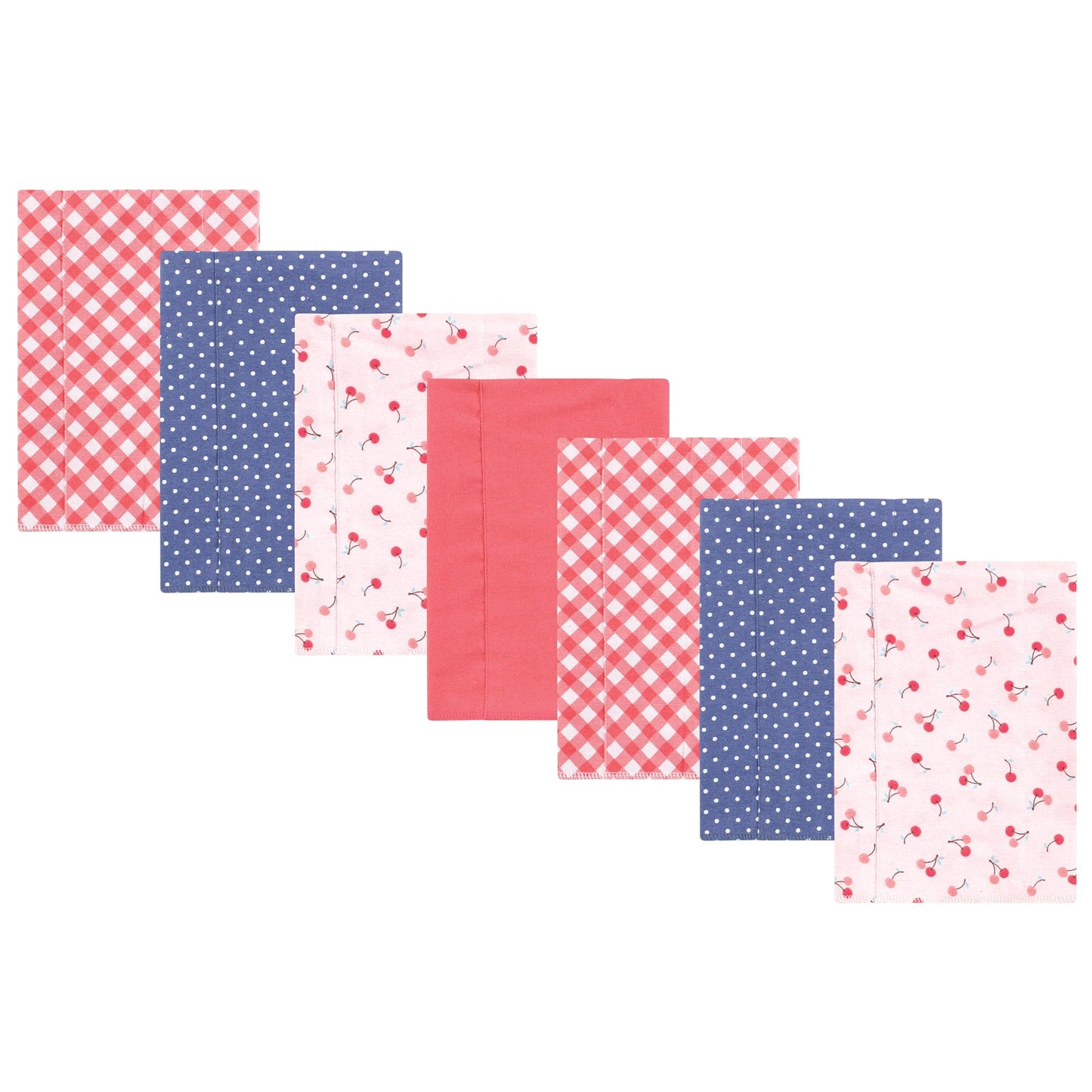 Hudson Baby Unisex Baby Flannel Burp Cloth 7Pk, Cherry Sweet, One Size