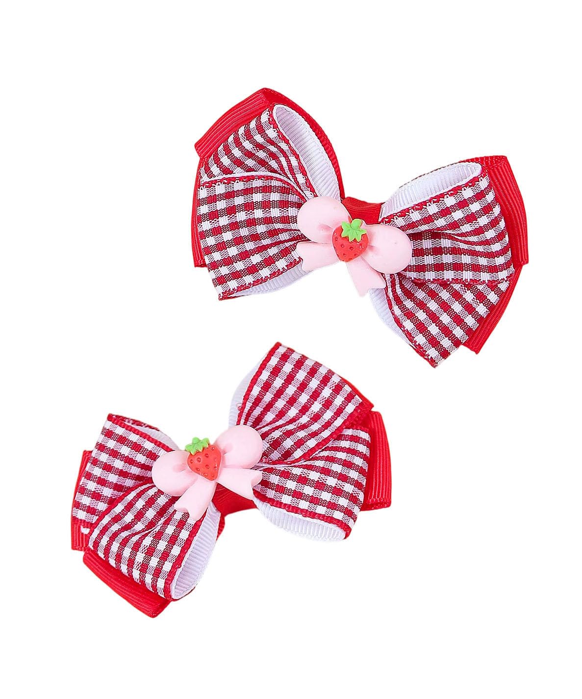 Strawberry Snap Clips Baby Girls Fruit Hair Bow Clips Strawberry Hair Ring Tie BBW24 (Set-Q)
