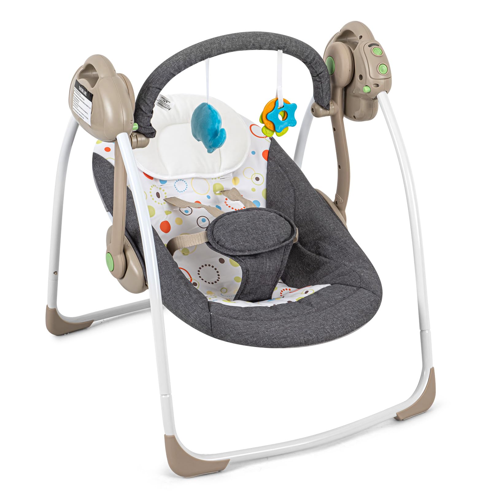 DUOMILEE Baby Electric Swing,Soothing Portable Swing with Intelligent Music Vibration Box,Comfort Swing for Infant Load Resistan