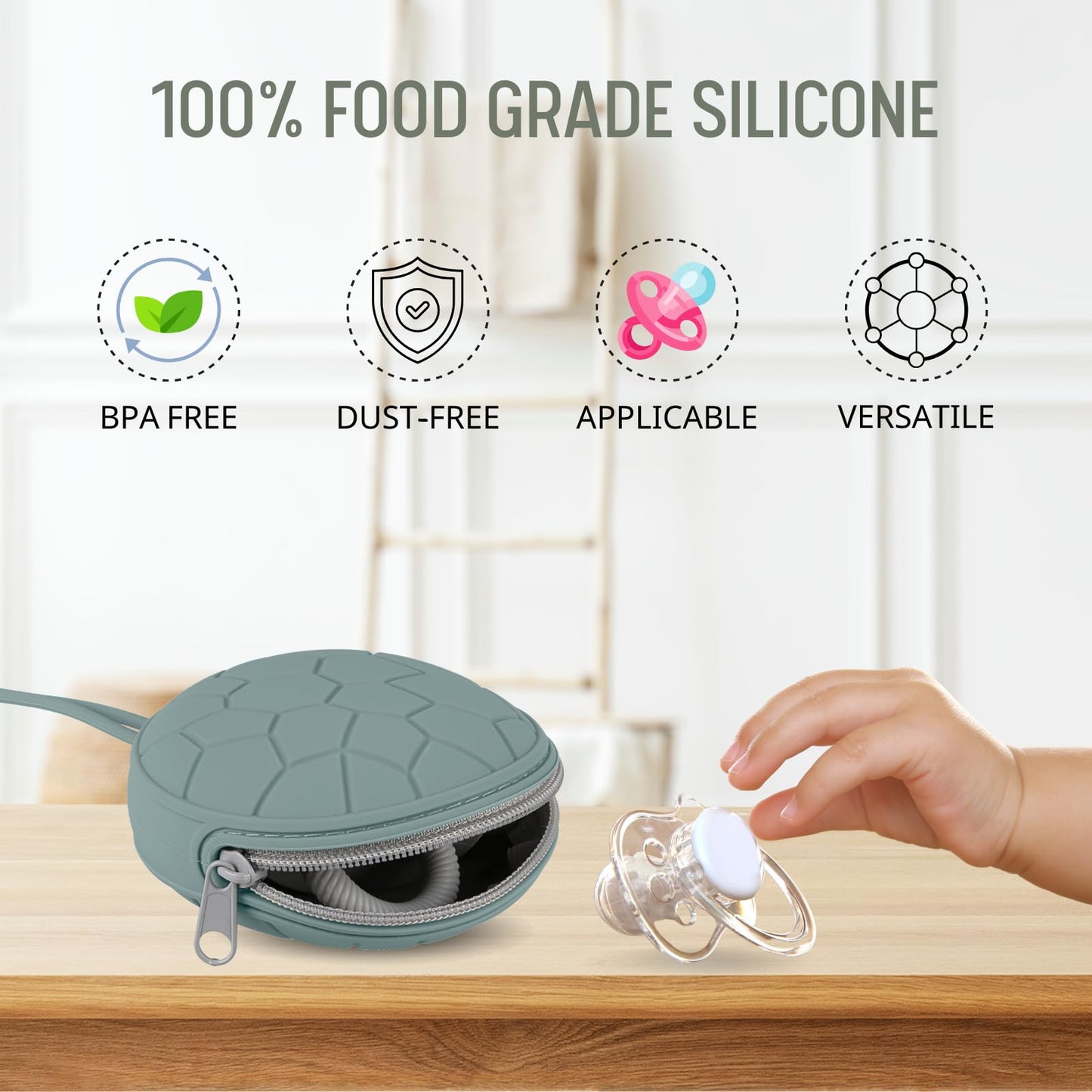 Silicone Pacifier Holder Case, Soft Silicone Newborn Baby Silicone Pacifier Holder For Boys & Girls, Portable Silicone Pacifier