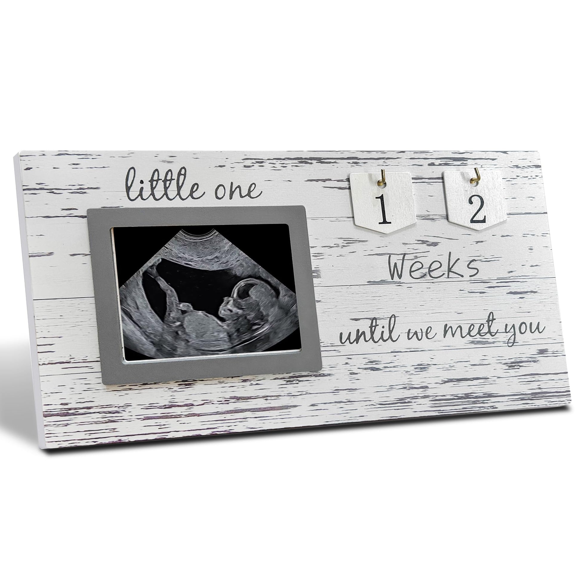 bloom & nest Sonogram Countdown Frame - Pregnancy Ultrasound Picture Frame, Baby Nursery Decor, and Meaningful Gifts for Moms an