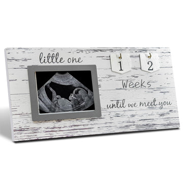 bloom & nest Sonogram Countdown Frame - Pregnancy Ultrasound Picture Frame, Baby Nursery Decor, and Meaningful Gifts for Moms an
