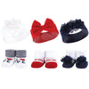 Hudson Baby Baby Girls' Headband And Socks Giftset, Navy Red, One Size