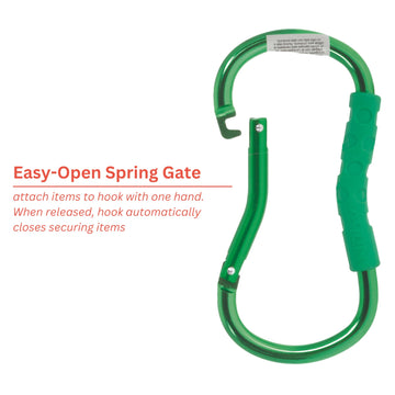 Nuby Large Handy Hook Carabiner Stroller Clip With Textured Soft Grip, Colors May Vary