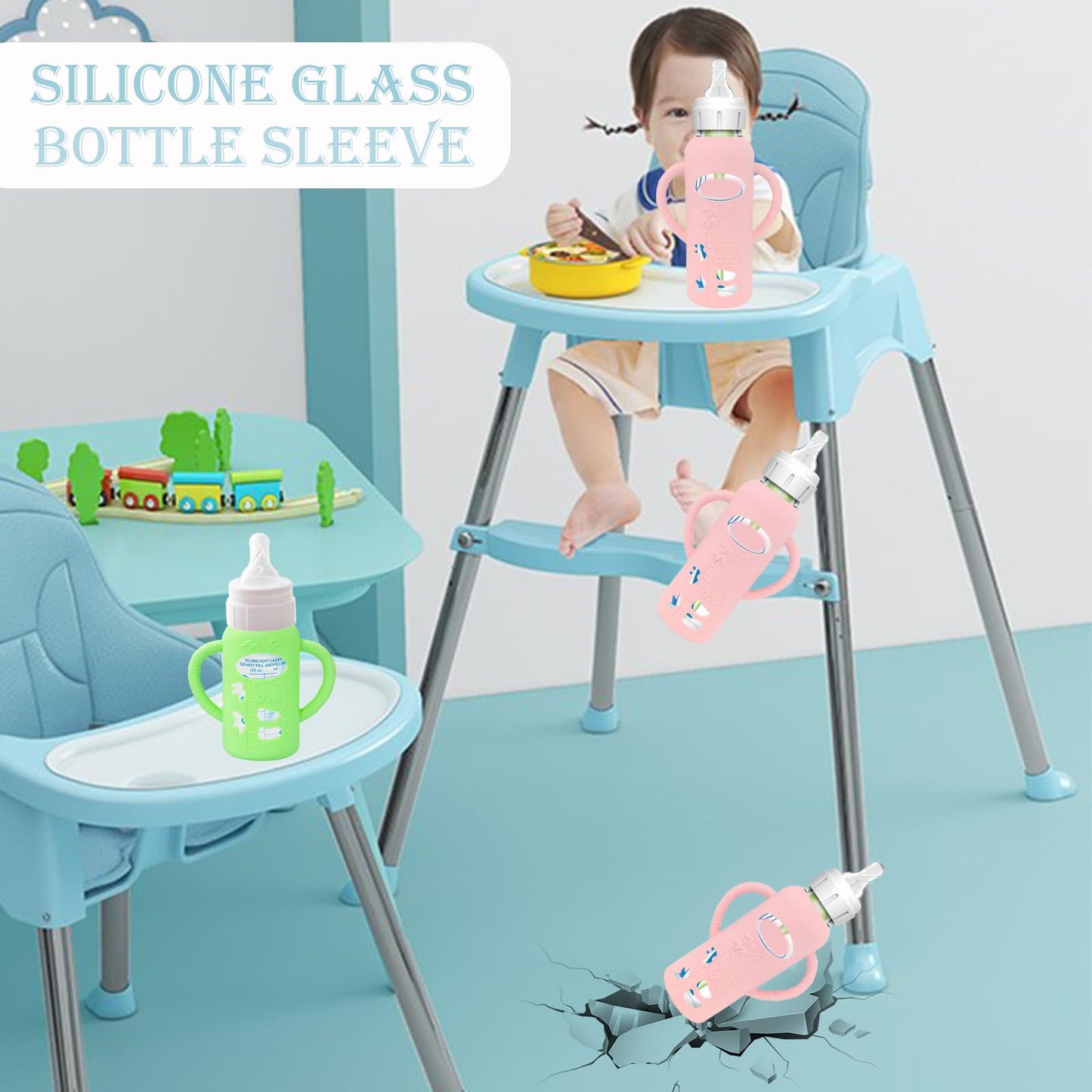 4 Pack Baby Bottle Handles Compatible With Dr Brown'S Glass Bottles