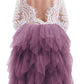 2Bunnies Girl Peony Lace Back A-Line Tiered Tutu Tulle Flower Girl Dress (Mauve Long Sleeve Maxi, 3T)