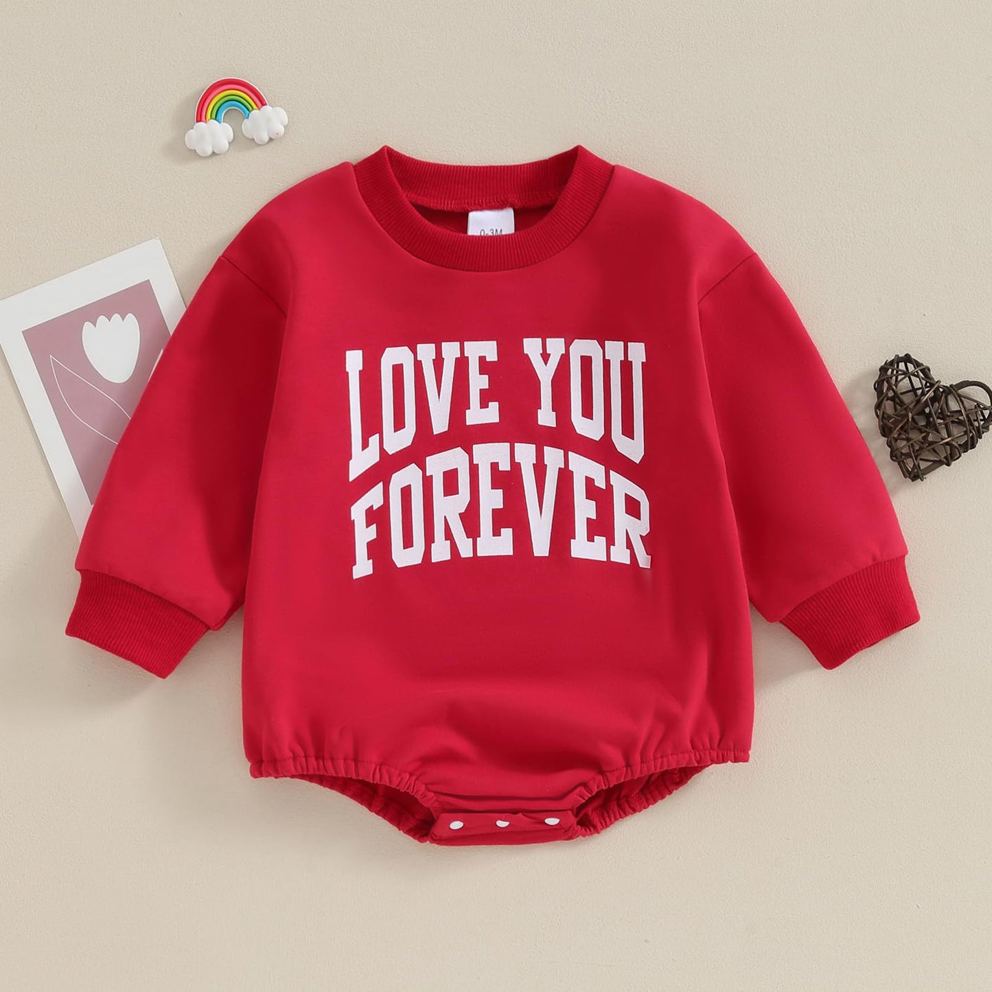 Fiomva Baby Girl Valentines Day Outfit Newborn Bubble Romper Fall Infant Sweatshirt Top Toddler Cute Onesie Clothes (O Valentine