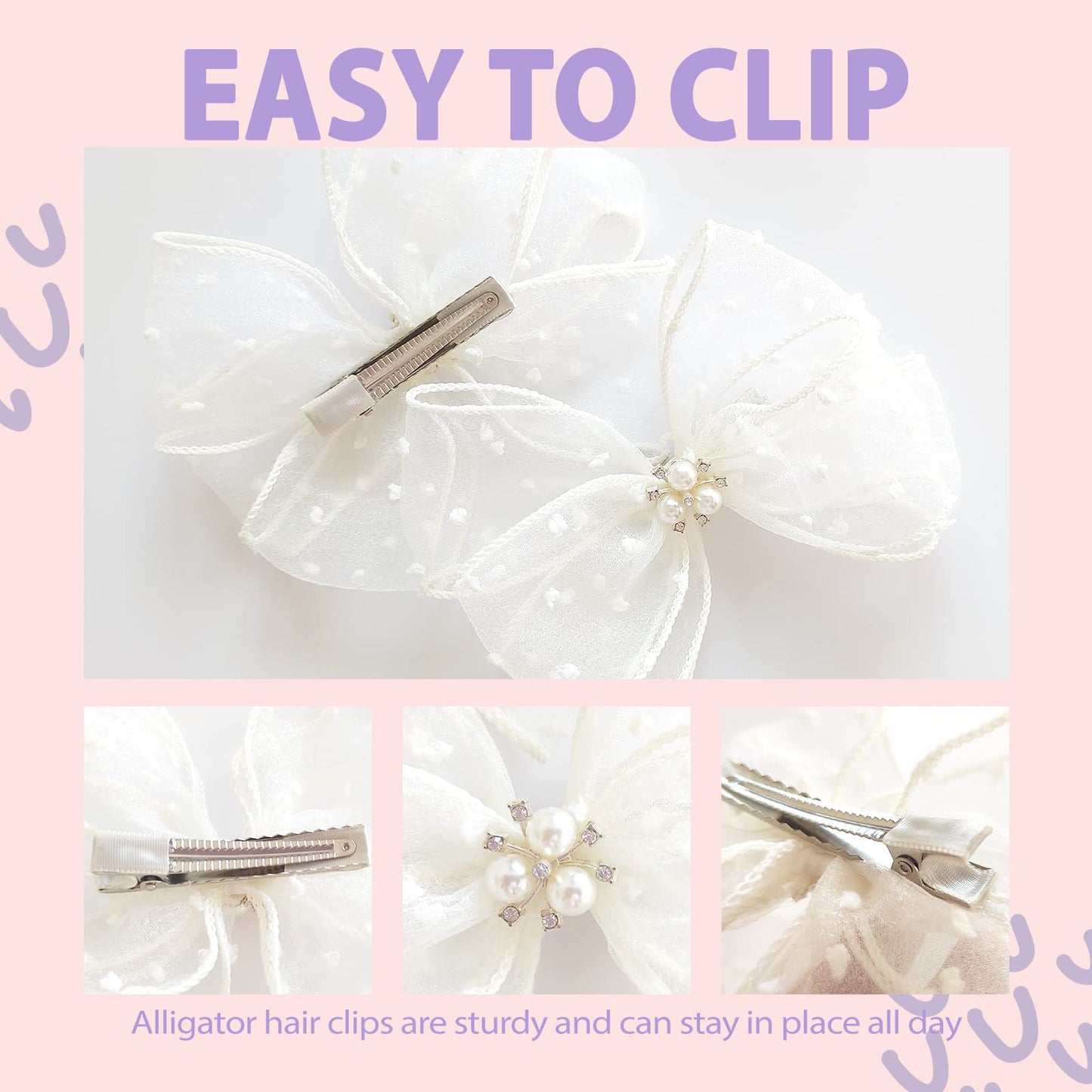 Liliebe 6    Big Girls Hair Bows With Clips, Toddler Hair Accessories For Flower Girl Dress, Unique Cheer Bows & Pigtail Bows, S