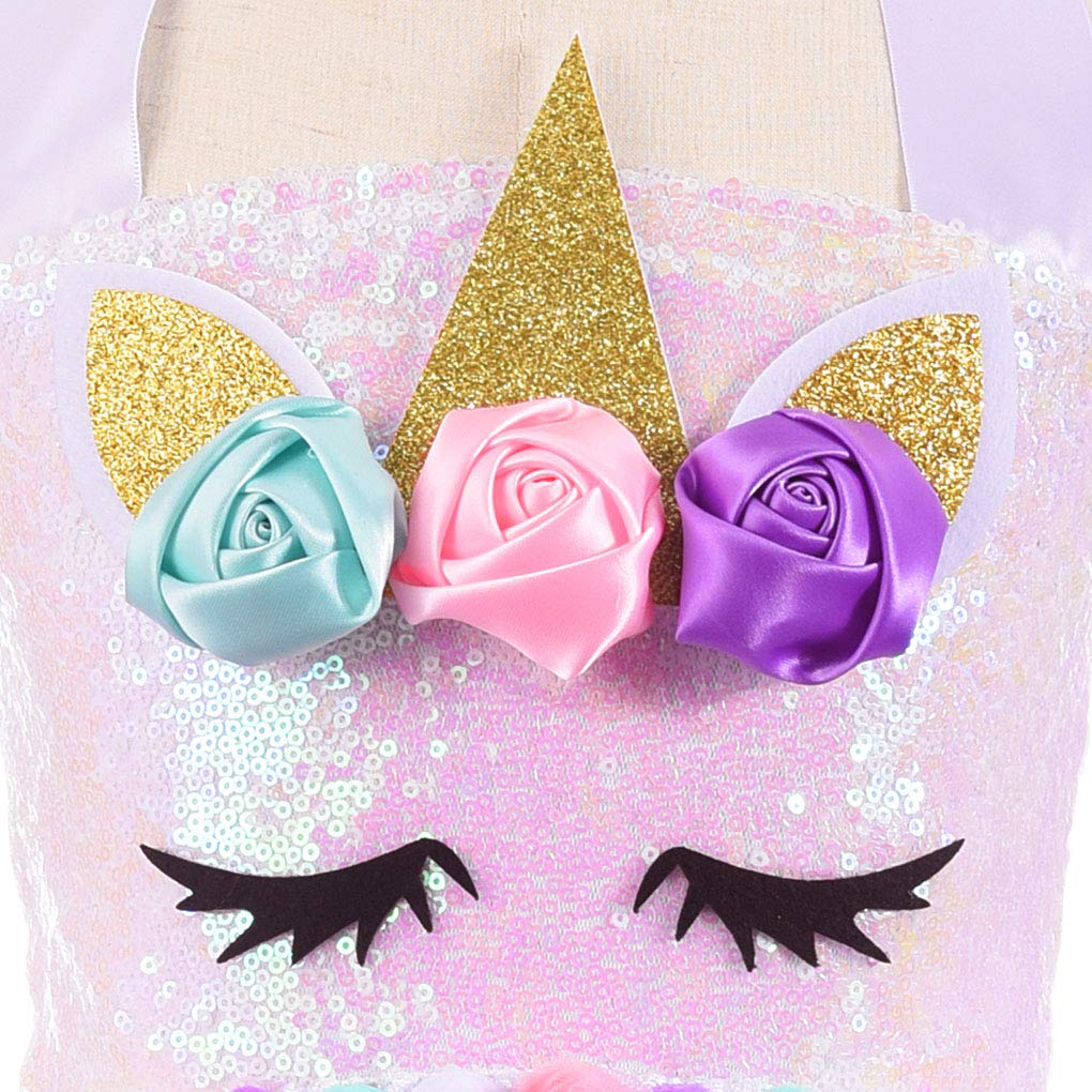Lighted Unicorn Halloween Costumes For Girls, Birthday Party Decorations Gifts Led Sequin Princess Dresses Christmas Outfit With
