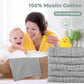Yoofoss Muslin Baby Washcloths 100% Cotton Face Towels 6 Pack Wash Cloths For Baby 12X12In Soft And Absorbent Baby Wipes (Grey)