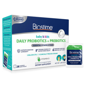 Biostime Infant Baby Toddler Kids Probiotic & Prebiotic With Vitamin D | Baby Probiotic Powder | Kids Immune Support | Constipat