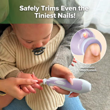 Haakaa Baby Nail Trimmer Electric Baby Nail File Kit With Led Light, Baby Nail Clippers For Newborn/Infants/Adults Toenails And