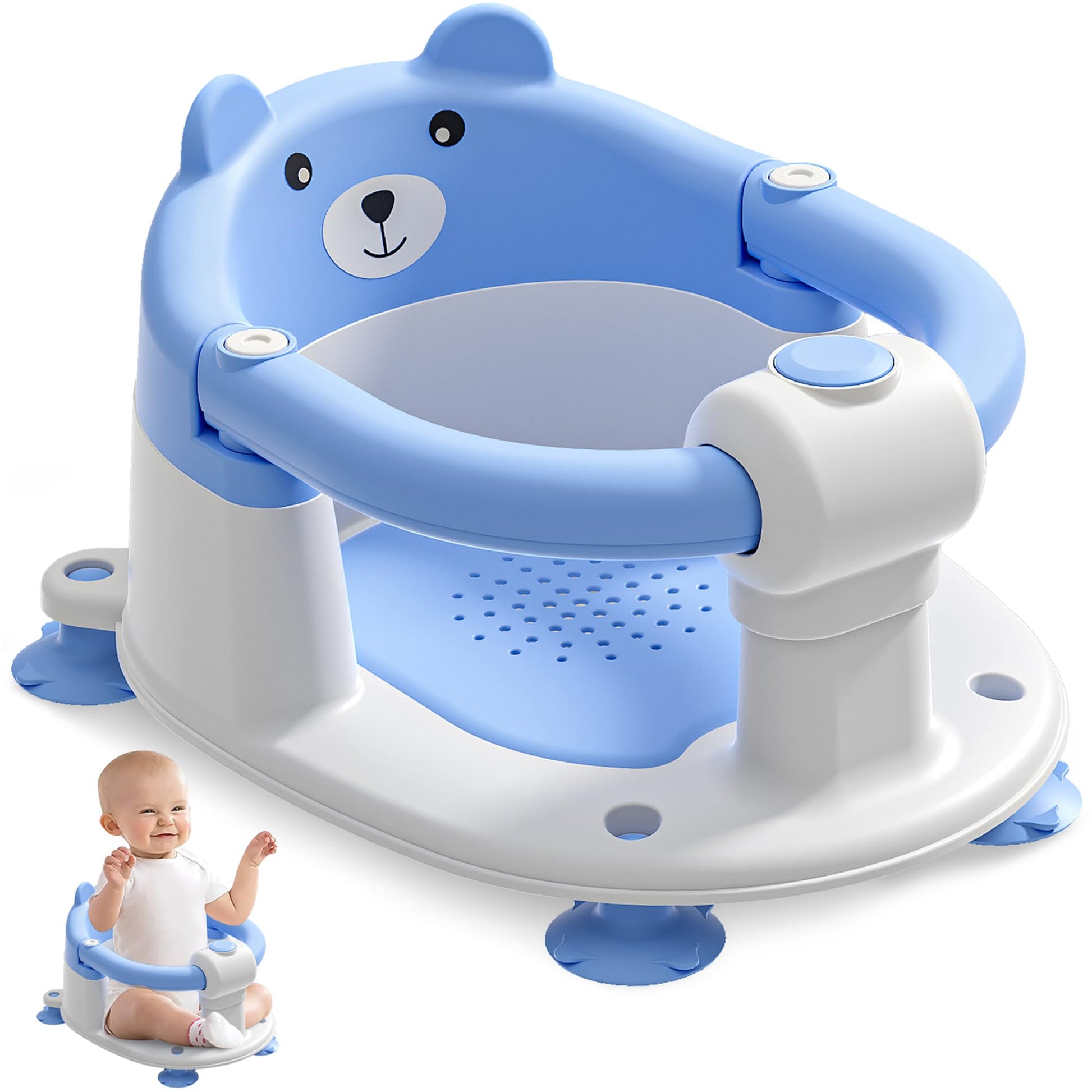 Baby Bath Seat for Babies 6 Months & up, Non-Slip Toddler Bath Seats for Babies Sitting Up, Safe Infant & Newborn Bathtub Chair 
