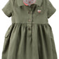 Carter'S Sateen Dress (Baby) - Olive-3 Months
