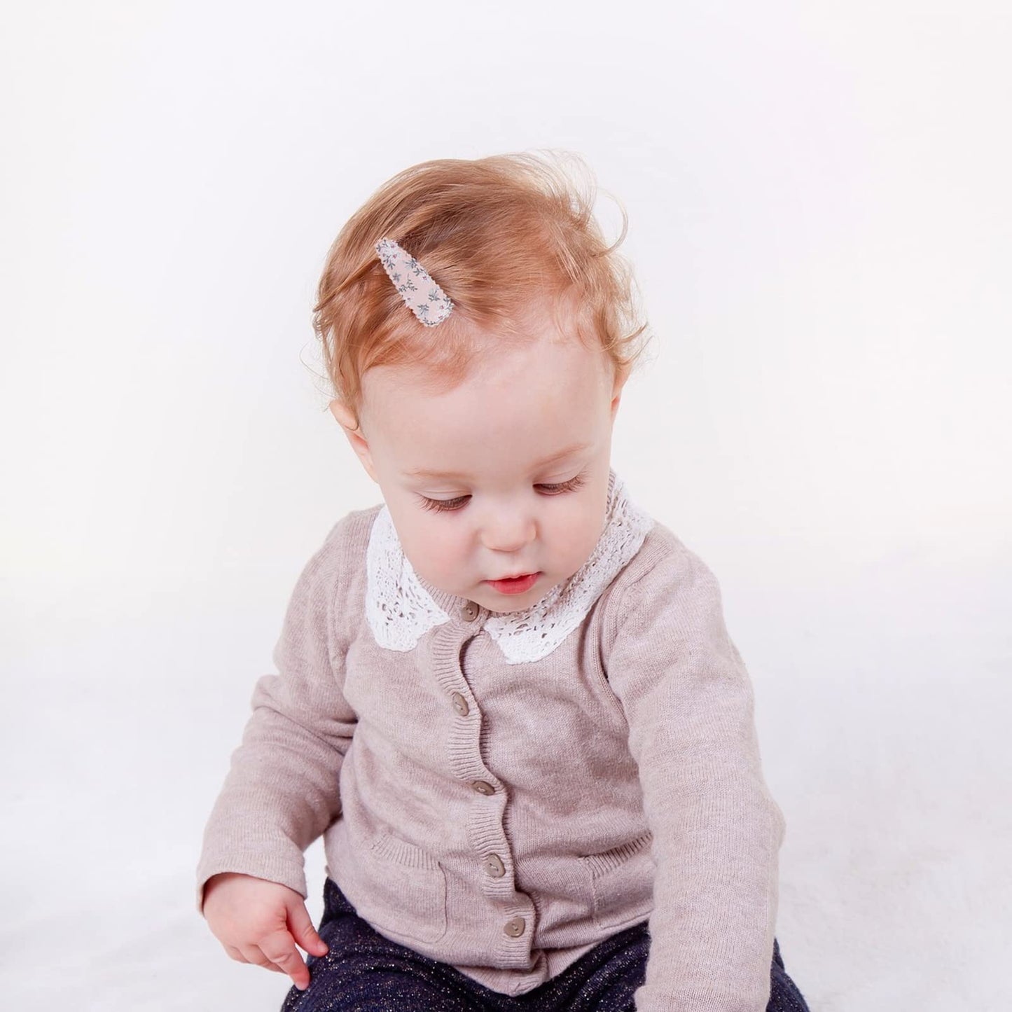 40Pcs Baby Hair Clips Flower Patterns Snap Hair Clips Wrapped By Cloth Hair Pins Baby Girls Barrettes Hair Accessories For Baby