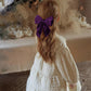 Velvet Fable Bow Hair Clips Baby Girls 5' Big Deep Purple Velvet Ribbon Sailor Bow Cheer Barrettes For Toddler Kids Teen Women