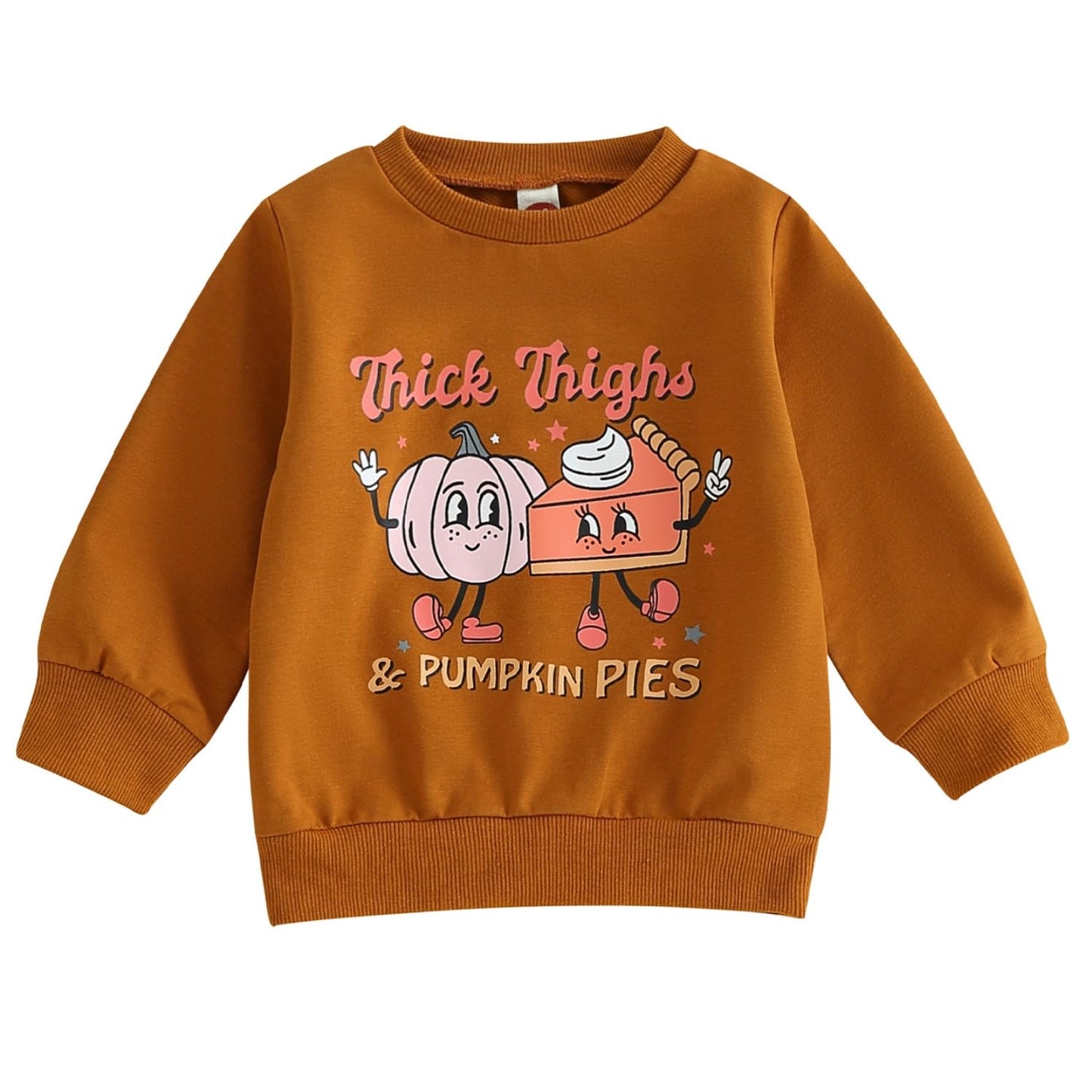 Boebnozcv Baby Boy Girl Halloween Sweatshirt Top Toddler Thick Thighs Pumpkin Pie Print Oversized Sweater Shirts Fall Clothes (B