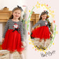 Mamami 2Pcs Toddler Baby Girl Christmas Dress Cotton Long Sleeve Santa Prints Christmas Princess Tutu Dress+Headband 6M-6T(4-5T,