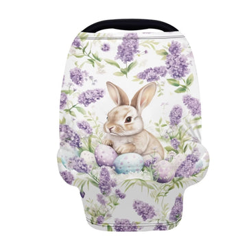 Biyejit Lavender Bunny Baby Multi-Use Cover Easter Car Seat Covers for Infant Car Seats, Nursing Cover for Breastfeeding, Shoppi