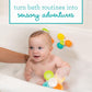 Infantino Silicone Bath Pop Spinners - Sensory Dinosaur Toys with Suction Cups, Engaging Bath Time Fun for Toddlers, 3-Piece