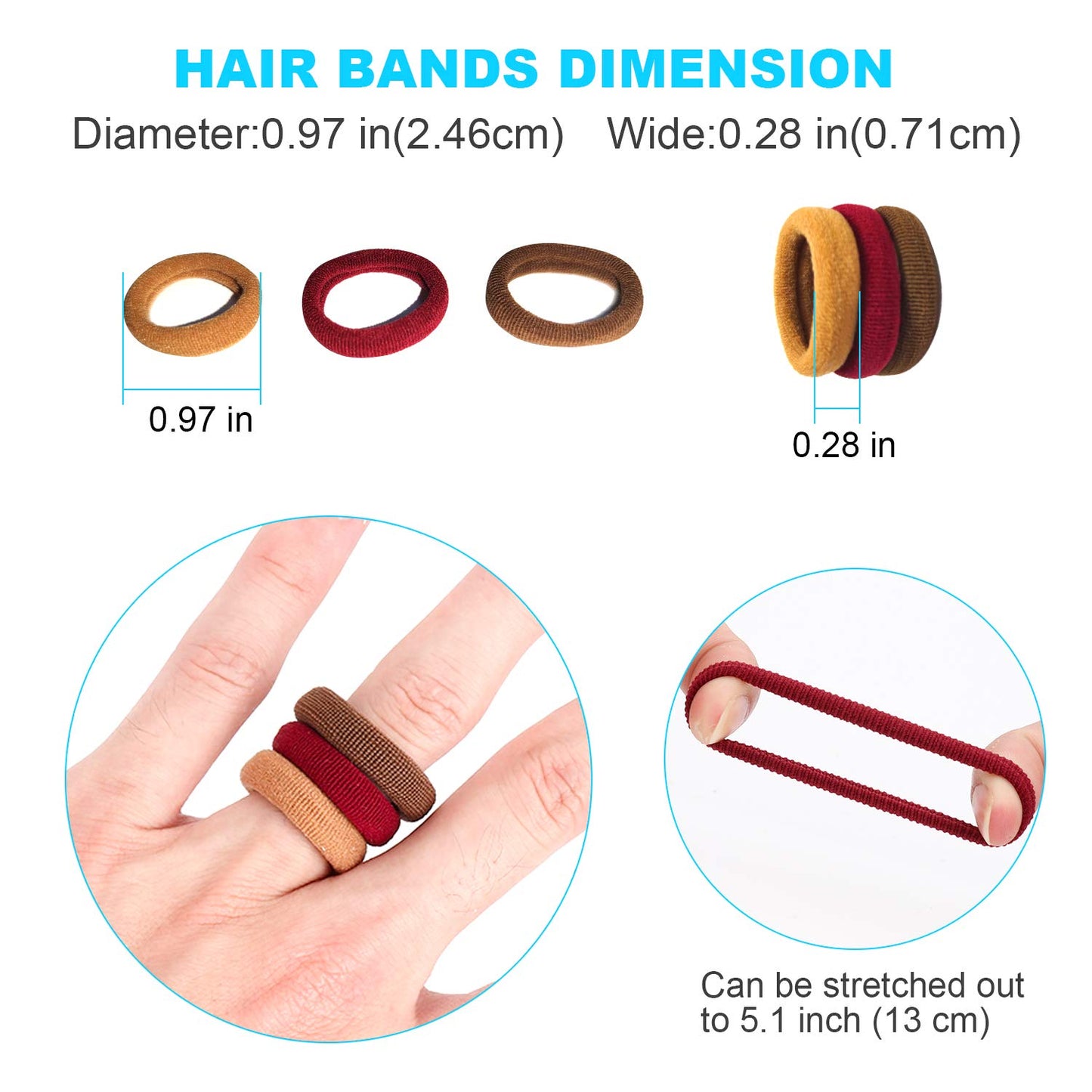 120Pcs Toddler Hair Ties, Kids Hair Ties, Hair Bands And Elastic Ponytail Holders For Toddler Girls (Diameter 1 Inch And As
