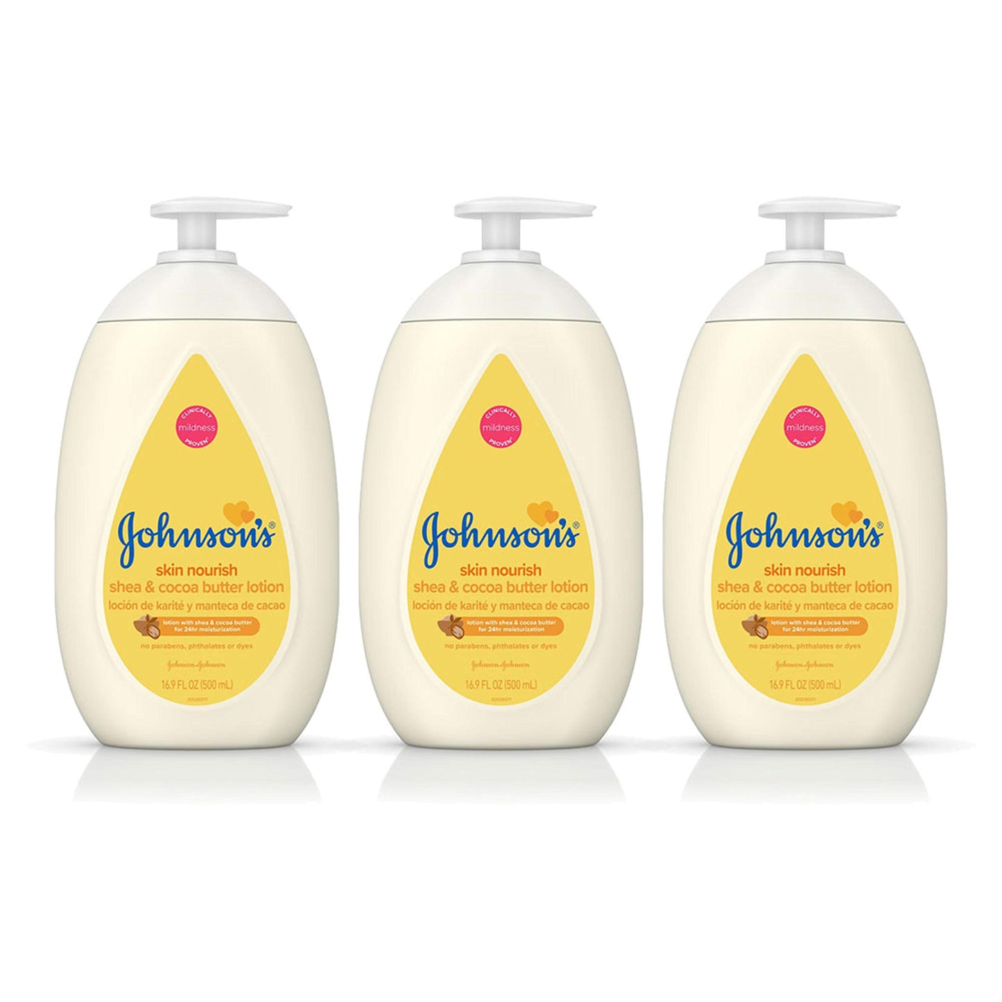 Johnson'S Baby Moisturizing Dry Skin Lotion With Shea, Cocoa Butter, 16.9 Fl Oz (Pack Of 3)
